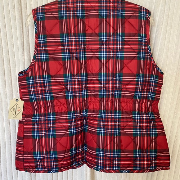 St. John’s Bay NWT Red Plaid Puffer Vest - Picture 4 of 8
